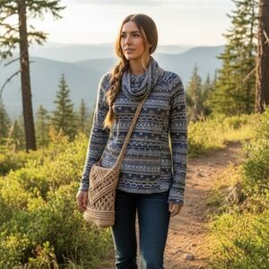 Old Ranch Cotton Southwestern Print Top S